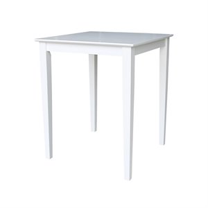 Pemberly Row Contemporary Solid Wood Top Table - Counter Height