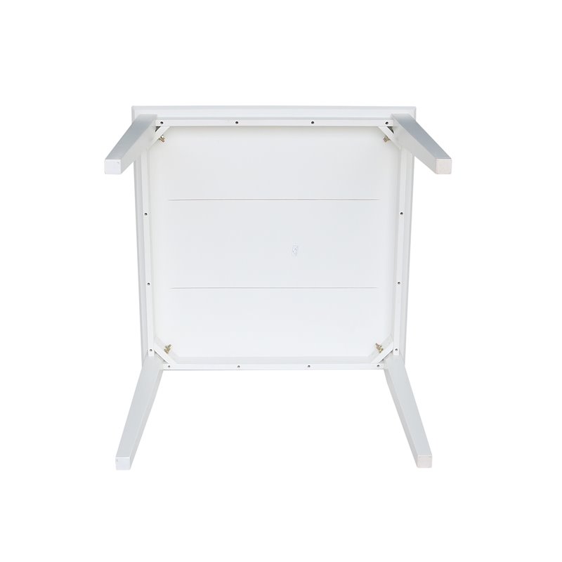 Pemberly Row Solid Wood Top Table - Dining Height - in White