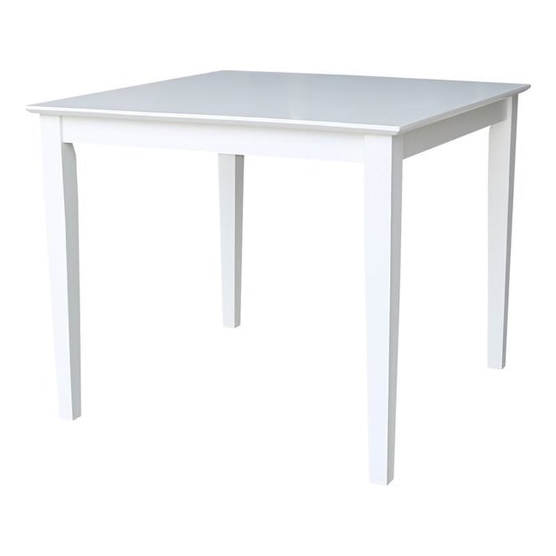 Pemberly Row Solid Wood Top Table - Dining Height - in White