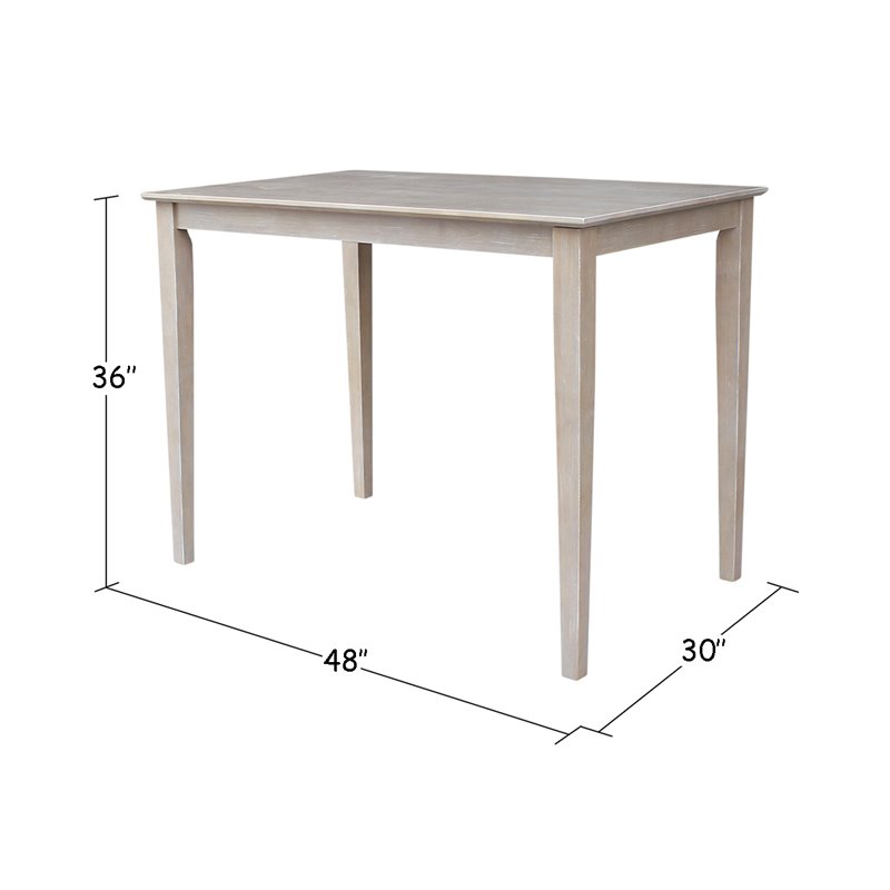 Pemberly Row Contemporary Solid Wood Top Table - Counter Height