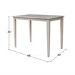 Pemberly Row Contemporary Solid Wood Top Table - Counter Height