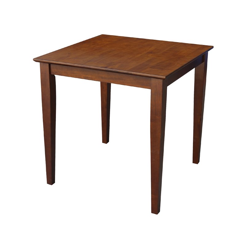 Pemberly Row Contemporary Solid Wood Top Dining Table in Chocolate