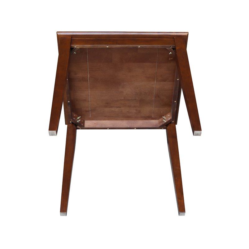 Pemberly Row Contemporary Solid Wood Top Dining Table in Chocolate