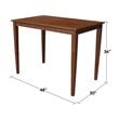 Pemberly Row Contemporary Solid Wood Top Dining Table in Chocolate