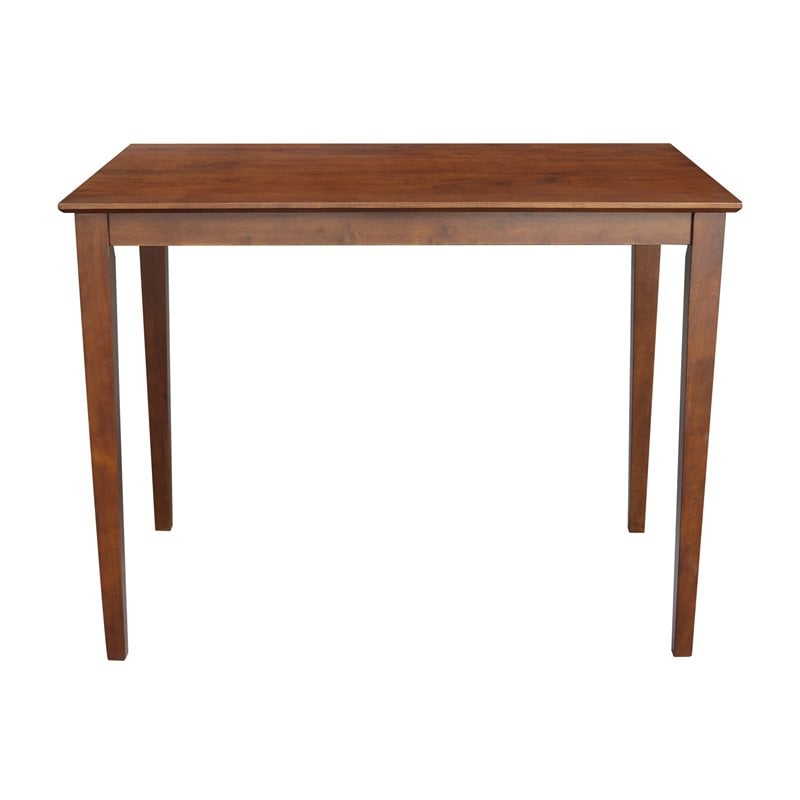 Pemberly Row Contemporary Solid Wood Top Dining Table in Chocolate