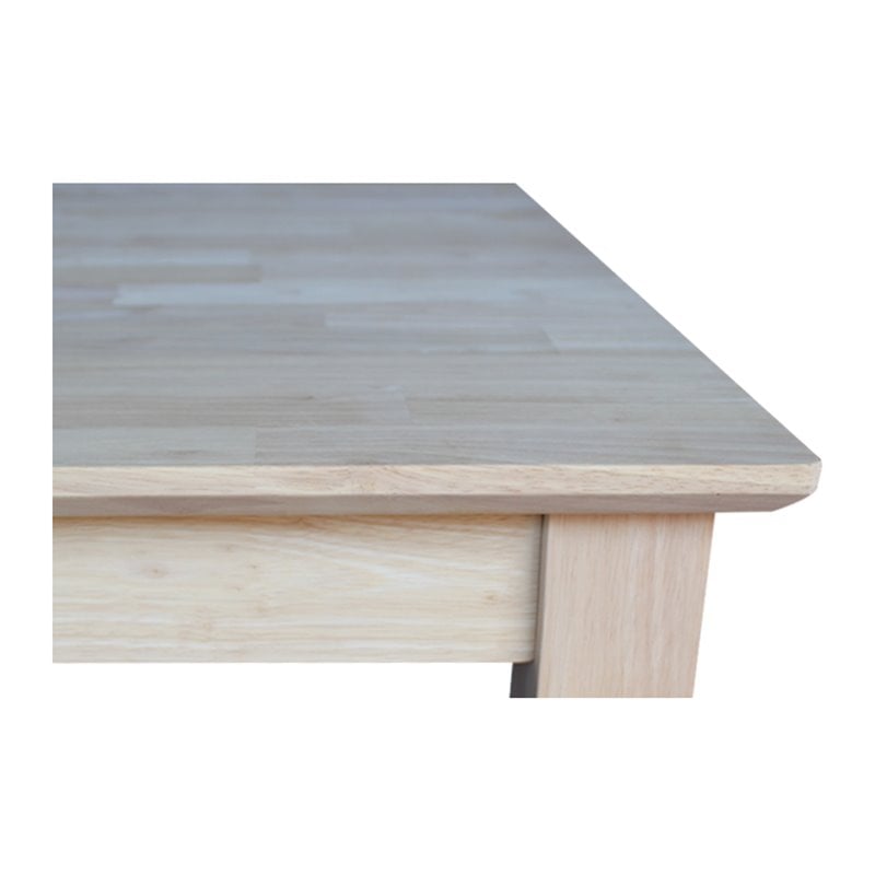 Pemberly Row Contemporary Solid Wood Top Dining Table in Natural White