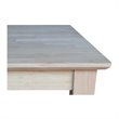 Pemberly Row Contemporary Solid Wood Top Dining Table in Natural White