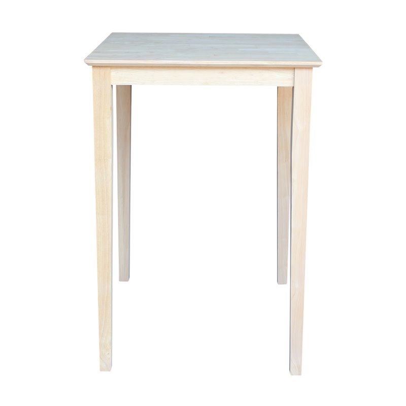 Pemberly Row Contemporary Solid Wood Top Dining Table in Natural White