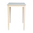 Pemberly Row Contemporary Solid Wood Top Dining Table in Natural White