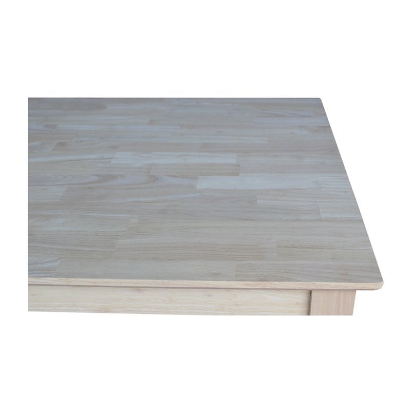 Pemberly Row Contemporary Solid Wood Top Dining Table in Natural White