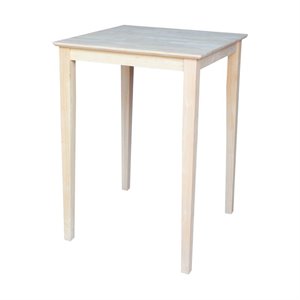 Pemberly Row Contemporary Solid Wood Top Dining Table in Natural White