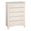 Pemberly Row Contemporary Solid Wood 5-Drawer Chest in White