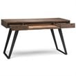Pemberly Row Solid Acacia Wood Desk in Rustic Natural Aged Brown