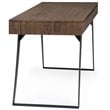 Pemberly Row Solid Acacia Wood Desk in Rustic Natural Aged Brown