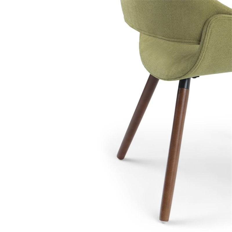 Pemberly Row Contemporary Solid Wood Dining Chair in Acid Green