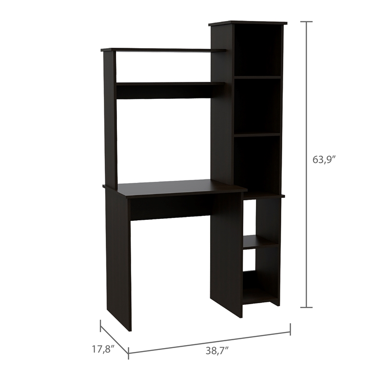 Pemberly Row Contemporary Desk Engineered Wood Desks in Black