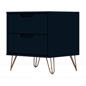 Pemberly Row Modern 2-Drawer Wood Nightstand in Midnight Blue