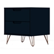 Pemberly Row Modern 2-Drawer Wood Nightstand in Midnight Blue