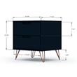 Pemberly Row Modern 2-Drawer Wood Nightstand in Midnight Blue
