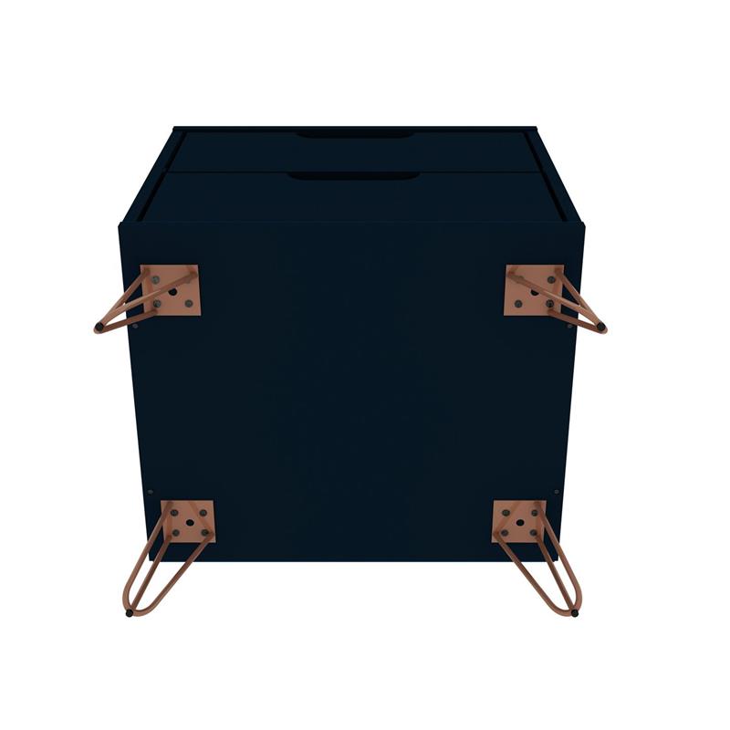 Pemberly Row Modern 2-Drawer Wood Nightstand in Midnight Blue
