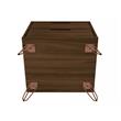 Pemberly Row Contemporary 2-Drawer Wood Nightstand in Brown Finish