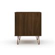 Pemberly Row Contemporary 2-Drawer Wood Nightstand in Brown Finish