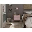 Pemberly Row 2-Drawer Wood Nightstand in Rose Pink & Natural