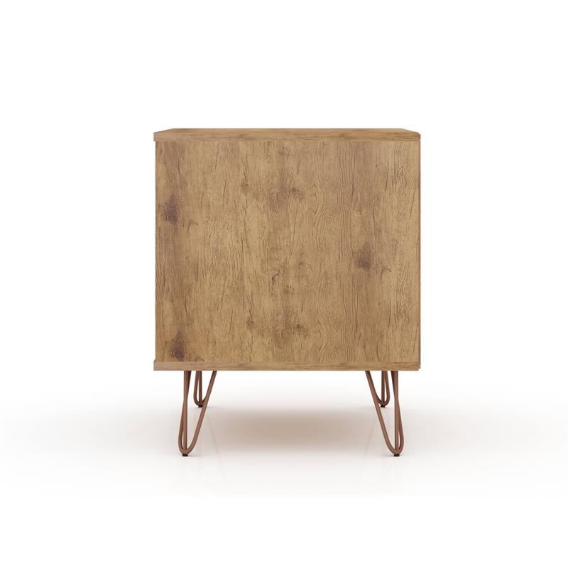 Pemberly Row 2-Drawer Wood Nightstand in Rose Pink & Natural