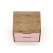 Pemberly Row 2-Drawer Wood Nightstand in Rose Pink & Natural
