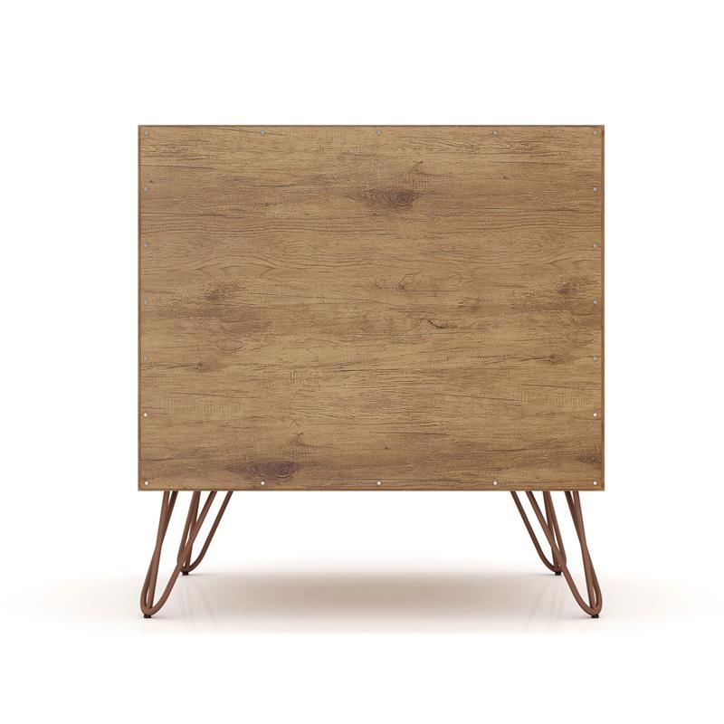 Pemberly Row 2-Drawer Wood Nightstand in Rose Pink & Natural