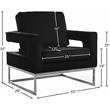 Pemberly Row Contemporary Upholstered Black Velvet Accent Chair