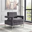 Pemberly Row Contemporary Upholstered Grey Velvet Accent Chair