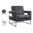 Pemberly Row Contemporary Upholstered Grey Velvet Accent Chair