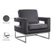 Pemberly Row Contemporary Upholstered Grey Velvet Accent Chair