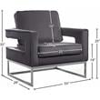 Pemberly Row Contemporary Upholstered Grey Velvet Accent Chair