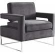Pemberly Row Contemporary Upholstered Grey Velvet Accent Chair