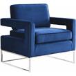 Pemberly Row Contemporary Upholstered Navy Velvet Accent Chair