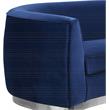 Pemberly Row Contemporary Navy Velvet Sofa with Sturdy Stainless Steel Base