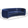 Pemberly Row Contemporary Navy Velvet Sofa with Sturdy Stainless Steel Base