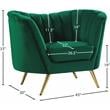 Pemberly Row Contemporary Upholstered Green Finish Velvet Chair