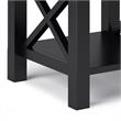 Pemberly Row Solid Wood Wide End Table with Storage in Black