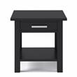 Pemberly Row Solid Wood Wide End Table with Storage in Black