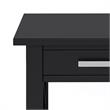 Pemberly Row Solid Wood Wide End Table with Storage in Black