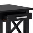 Pemberly Row Solid Wood Wide End Table with Storage in Black