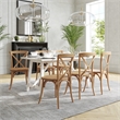 Pemberly Row Contemporary X-Back Chair In Light Brown Finish