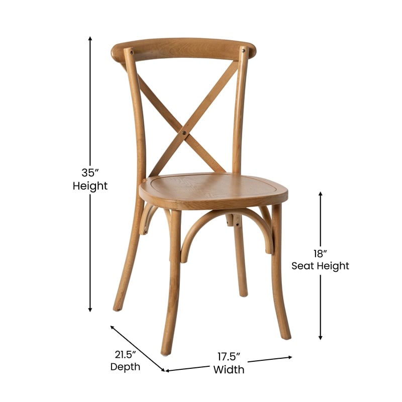 Pemberly Row Contemporary X-Back Chair In Light Brown Finish