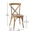 Pemberly Row Contemporary X-Back Chair In Light Brown Finish