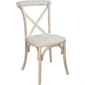 Pemberly Row Contemporary Wood X-Back Chair In Lime Wash Finsih