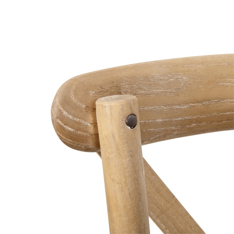 Pemberly Row Contemporary X-Back Chair In Natural White Grain