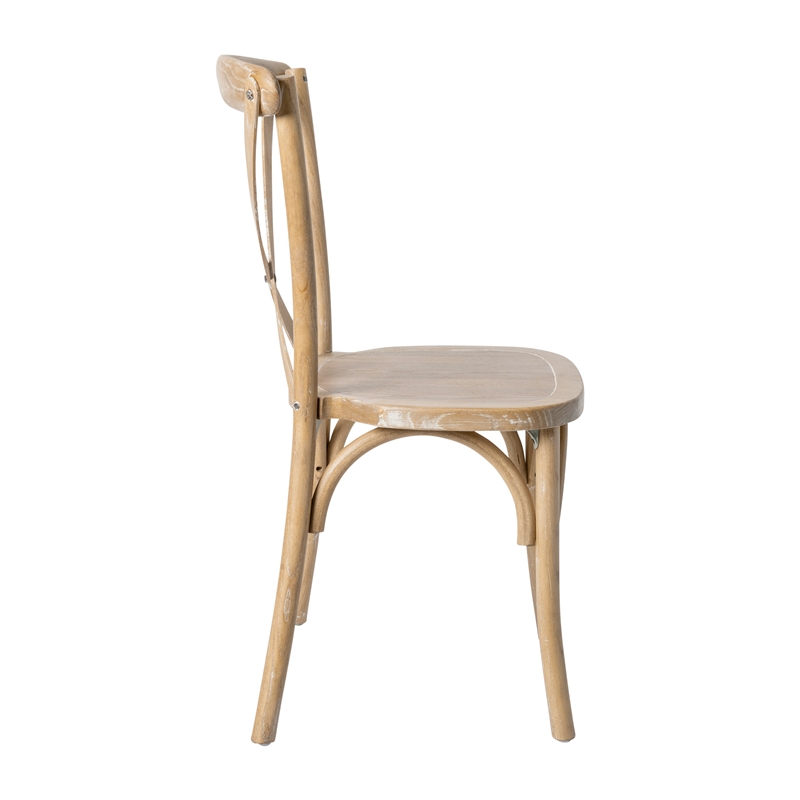 Pemberly Row Contemporary X-Back Chair In Natural White Grain